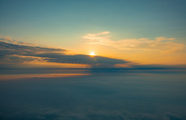 Fototapeta premium • sea of clouds in the morning sun, at the top of Emei Mountain in Sichuan Province, China