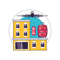 Isolated travel icon set design