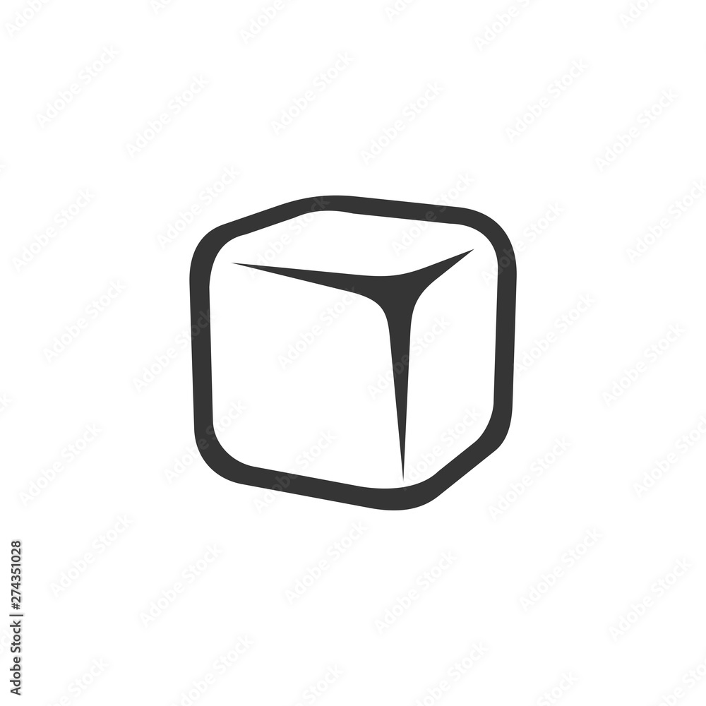 Poster cube icon template black color editable. cubic symbol flat vector sign isolated on white background.