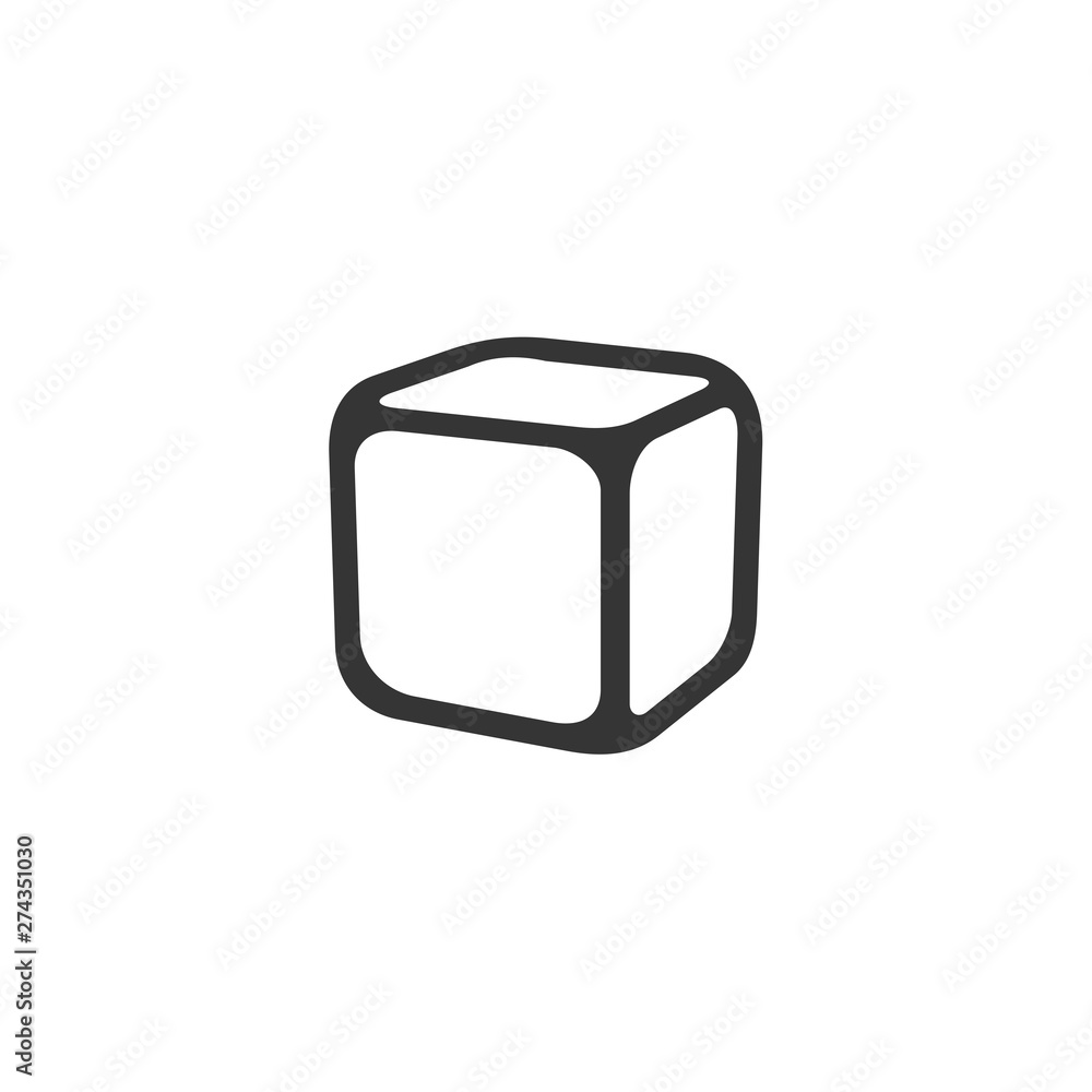 Aufkleber cube icon template black color editable. cubic symbol flat vector sign isolated on white background.
