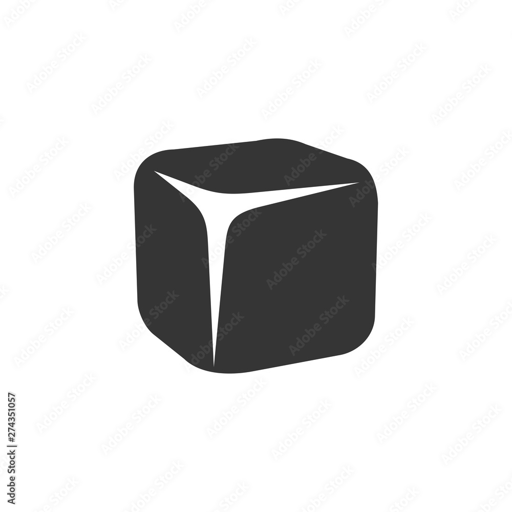 Poster cube icon template black color editable. cubic symbol flat vector sign isolated on white background.
