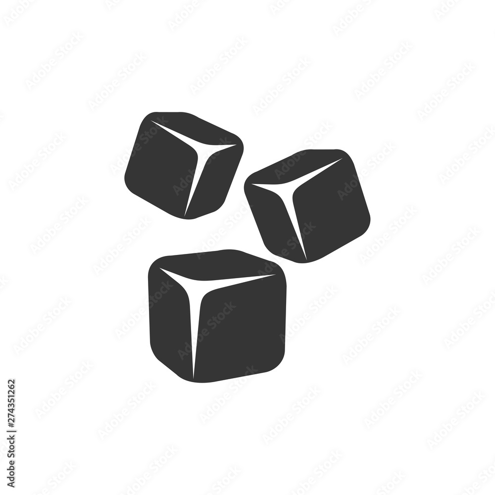 Poster cube icon template black color editable. cubic symbol flat vector sign isolated on white background.