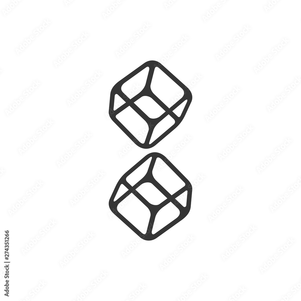 Poster cube icon template black color editable. cubic symbol flat vector sign isolated on white background.
