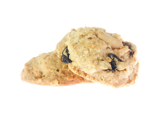 Chocolate chips cookies isolated on white