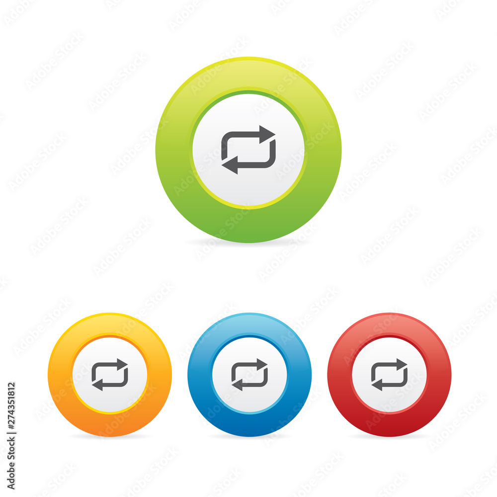 Poster colorful set of loop round icons