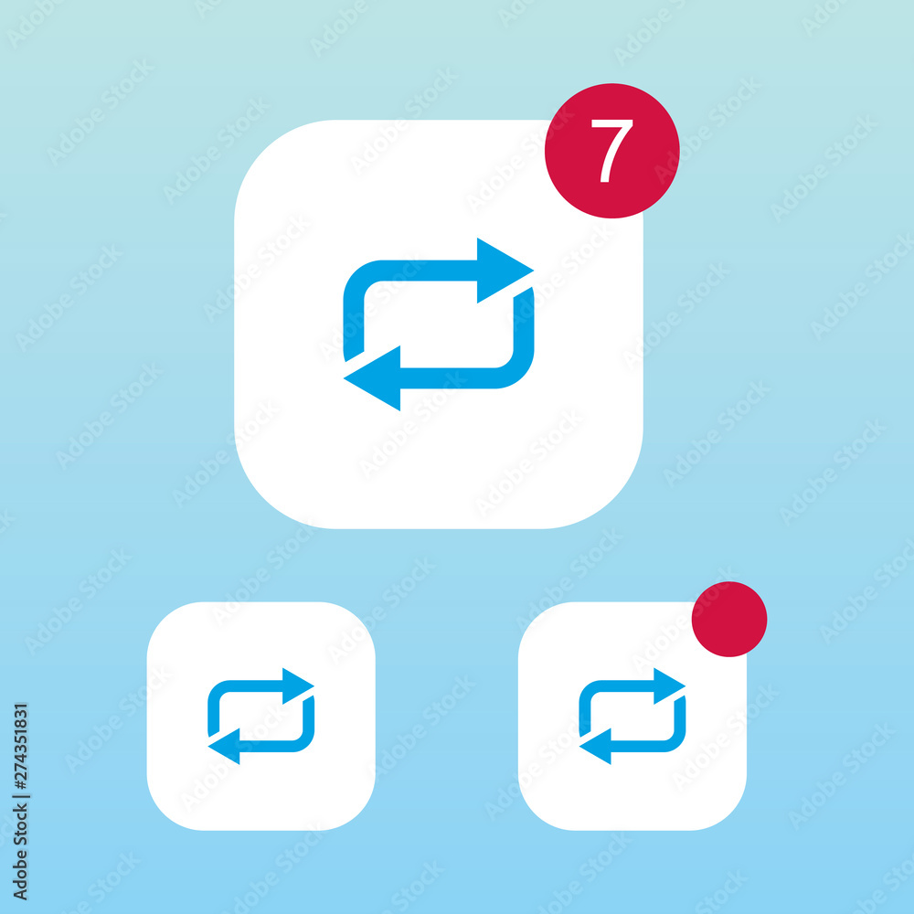 Aufkleber modern loop icon with notification