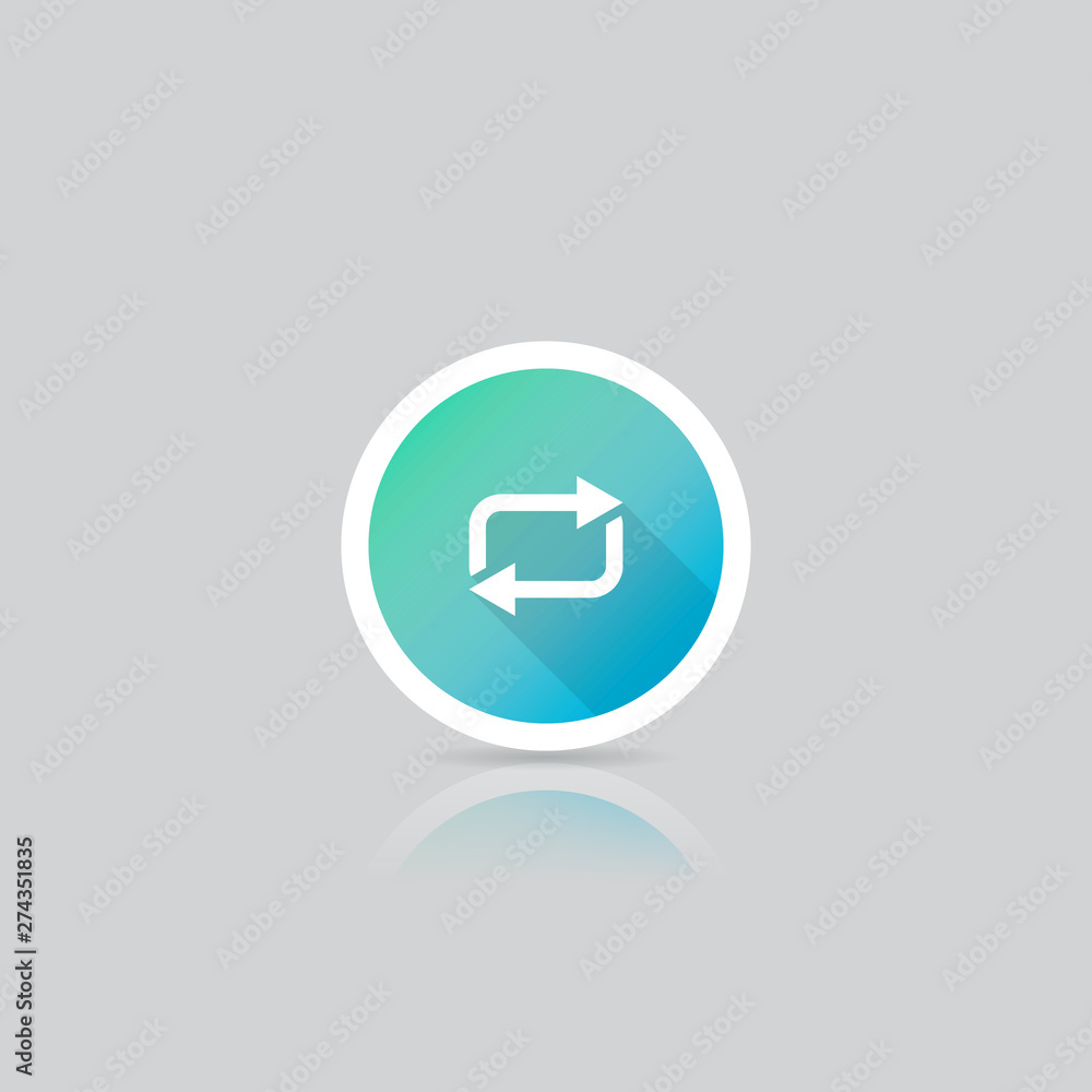 Poster modern round loop icon with long shadow