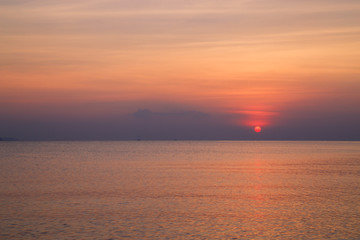 Beautiful sunset over the ocean. Sunrise in the sea