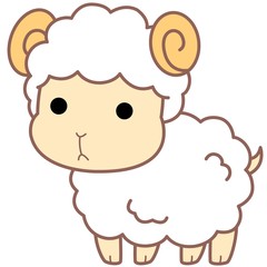 動物のイラスト-ヒツジ