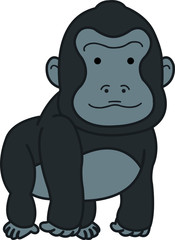 動物のイラスト-ゴリラ