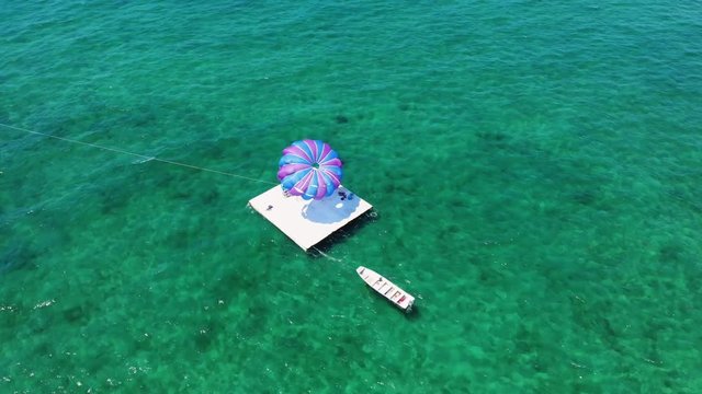 Sunny Day Parasailing at Lucaya Beach Strip, Freeport, Bahamas