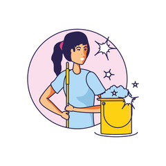 Isolated cleaning bucket with foam design