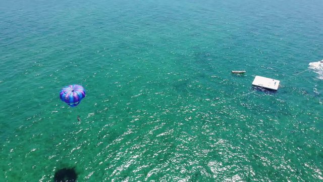 Sunny Day Parasailing at Lucaya Beach Strip, Freeport, Bahamas