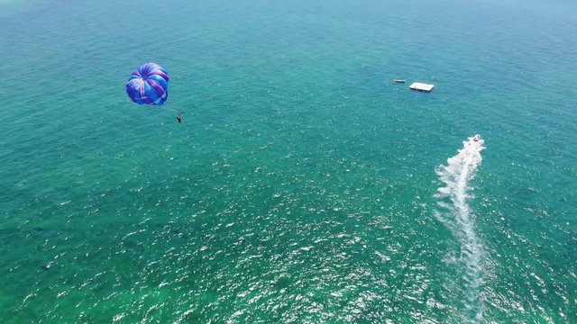 Sunny Day Parasailing at Lucaya Beach Strip, Freeport, Bahamas