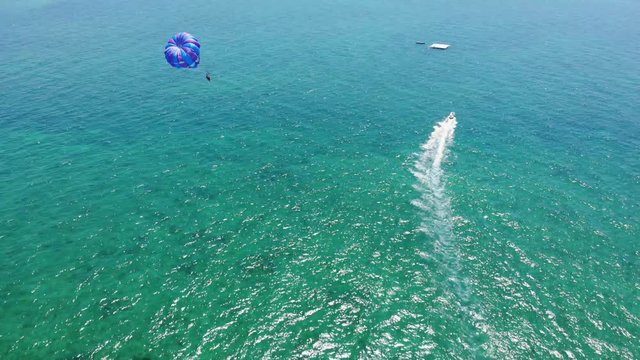 Sunny Day Parasailing at Lucaya Beach Strip, Freeport, Bahamas