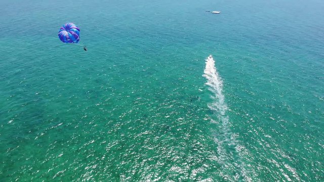 Sunny Day Parasailing at Lucaya Beach Strip, Freeport, Bahamas