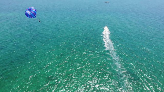 Sunny Day Parasailing at Lucaya Beach Strip, Freeport, Bahamas