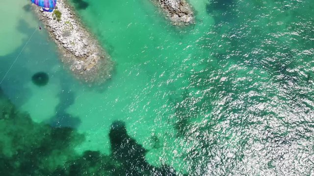 Sunny Day Parasailing at Lucaya Beach Strip, Freeport, Bahamas