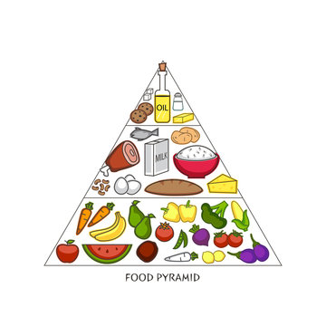 Food Pyramid for Health and Medical.