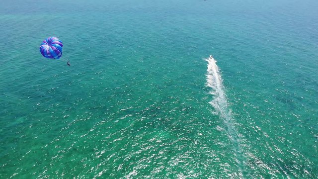 Sunny Day Parasailing at Lucaya Beach Strip, Freeport, Bahamas