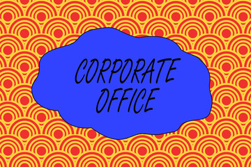 Handwriting text writing Corporate Office. Conceptual photo home department that support primary departments indirectly Abstract seamless repeat design half circles peeping out from each other