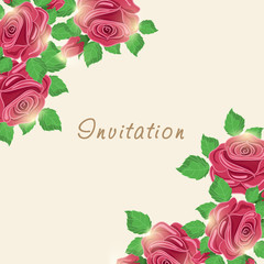 Invitation card with rose.