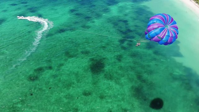 Sunny Day Parasailing at Lucaya Beach Strip, Freeport, Bahamas