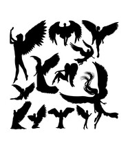 Angel silhouettes. Good use for symbol, logo, web icon, mascot, sign, or any design you want.
