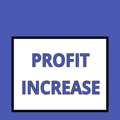 Writing note showing Profit Increase. Business concept for the growth in the amount of revenue gained from a business Front close up view big blank rectangle abstract geometrical background
