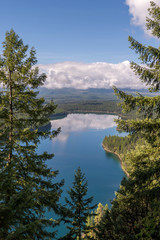 Scenic view of Holland Lake in autumn