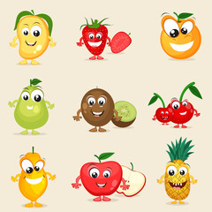 Concept of fruits character.