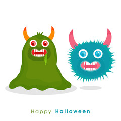 Happy Halloween celebration with horrible masks.