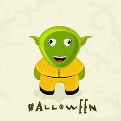 Halloween party celebration with laughing ghost.