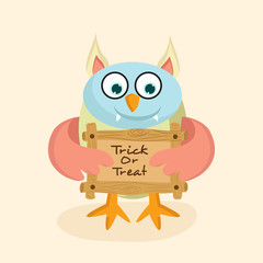 Halloween party celebration with scary owl.