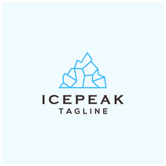 ice peak mountain logo line art illustration vector template download