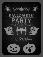 Happy Halloween party celebration poster, banner or flyer.