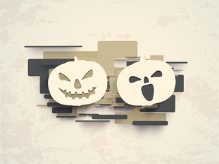 Halloween party night celebration with pumpkins.