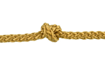 Twine rope or Jute Rope with Knot isolated on White Background