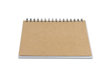 Blank Page notebook or sketchbook isolated on white background