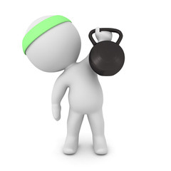 3D Character lifting kettlebell