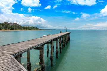wooden jetty on the sea