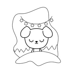 cute dog animal with garlands hanging