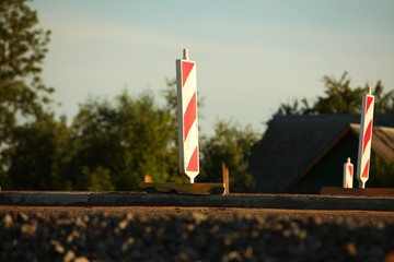 Construction of the road of modern concrete high-speed highway.