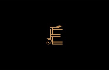 E letter linear shape luxury flourishes ornament logotype