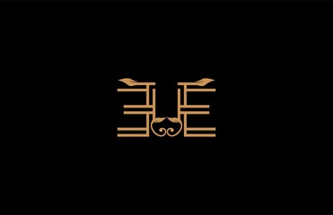 EE letter linear shape luxury flourishes ornament logotype