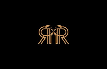 RR letter linear shape luxury flourishes ornament logotype