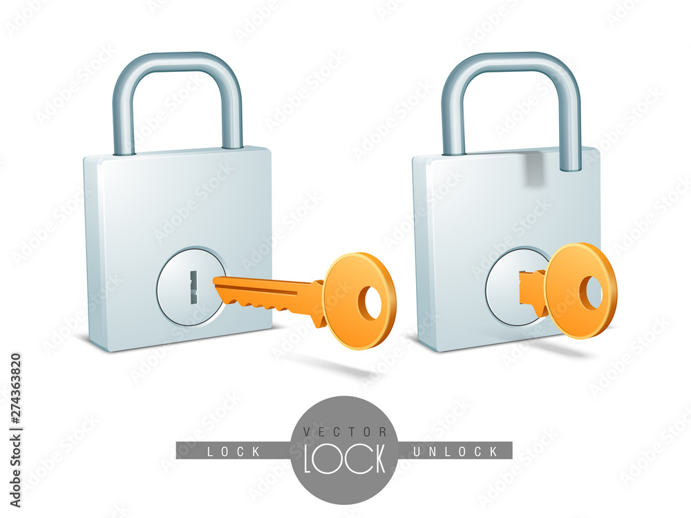 Canvas Prints concept of lock and unlock.
