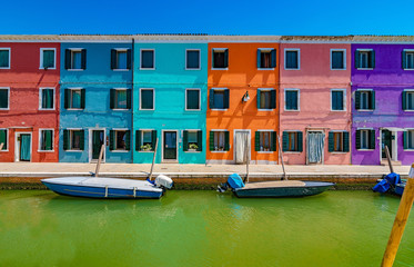 Burano in Italy on a sunny summer day
