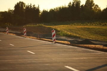 Construction of the road of modern concrete high-speed highway.