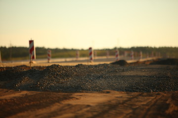 Construction of the road of modern concrete high-speed highway.